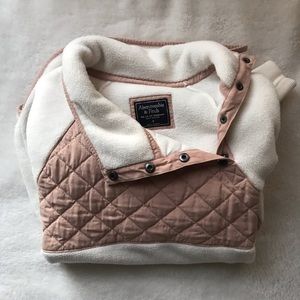 ABERCROMBIE & FITCH PULLOVER CREAM & PINK SZ SMALL